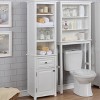 Alaterre Furniture Dorset Bathroom Storage Tower with Open Upper Shelves, Lower Cabinet and Drawer: Hardwood Linen Tower - 3 of 4