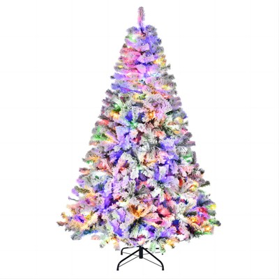 SUGIFT 7.5ft Pre-lit Artificial Christmas Tree with 250 Remote-controlled Multi-Color Lights and 1000 Branch Tips