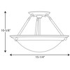 Progress Lighting Eclipse 2-Light Semi-Flush Ceiling Fixture, Brushed Nickel, Satin White Glass Shade - 2 of 2