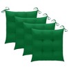 vidaXL - Set of 4 Solid Teak Wood Patio Chairs with Green Cushions - Outdoor/Garden Lounge Seats - 3 of 4