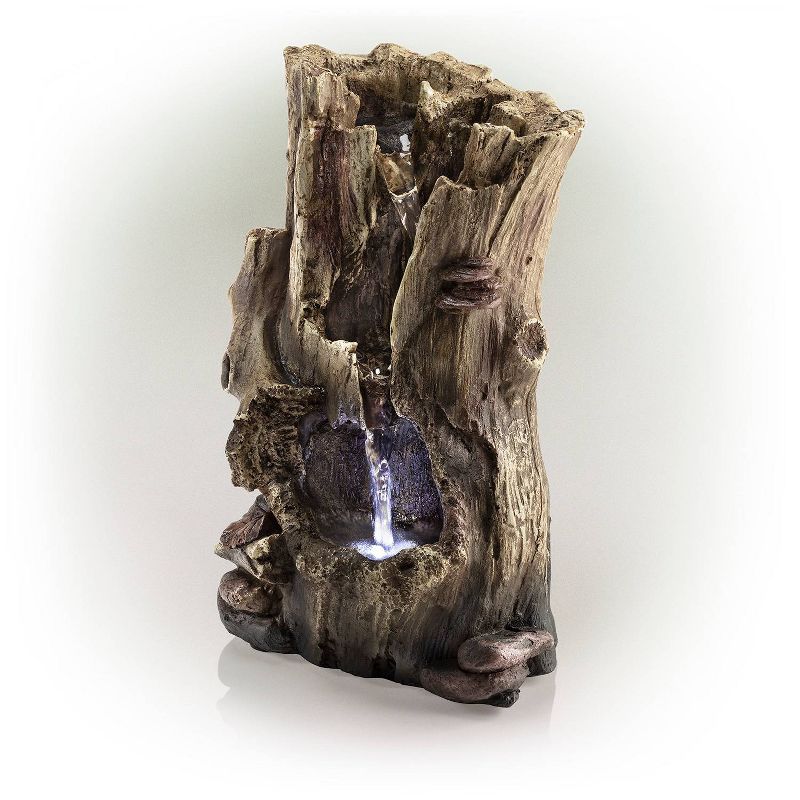 11&#34; Resin Rainforest Tabletop Fountain with LED Lights Brown - Alpine Corporation, 5 of 8