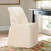 Duck Fold Chair Slipcover Natural - Sure Fit: Cotton Weave, Fits 32" High Back, Indoor Use - 2 of 4