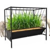 45 Gallon Pasture Hay Feeder, 2 in 1 Hay Grain Livestock Feeder, Heavy Duty Steel Hay Grain Feeding with 24 Gallon Feed Pan for Sheep Calf Cow Horse - 2 of 4