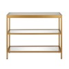 36" Metal 3-Shelf Short Console Table in Brass - Henn&Hart - 3 of 4