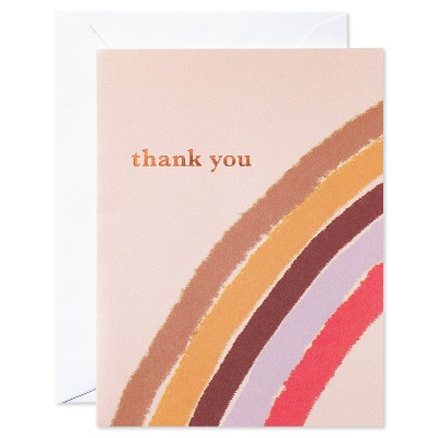 10ct All Occasion Blank Thank you Cards 'Rainbow': Carlton Cards, Multicolored Typography, Vertical Fold, 5.19" x 3.94"