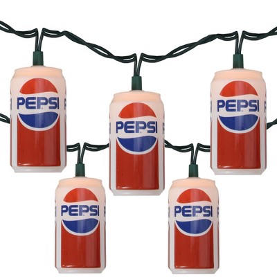 Northlight 10ct Classic Pepsi Can Novelty Christmas Lights Red - 8.5' White Wire