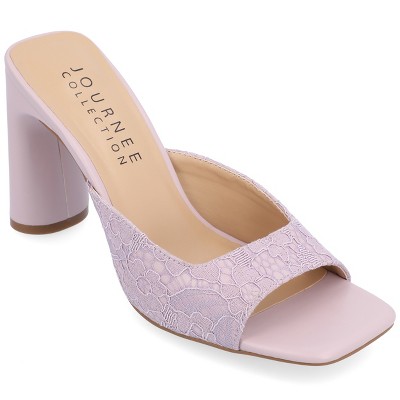 Journee Collection Womens Daivia Covered Block Heel Slip On Sandals