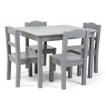 5pc Camden Kids' Wooden Table and Chair Set Gray - Humble Crew