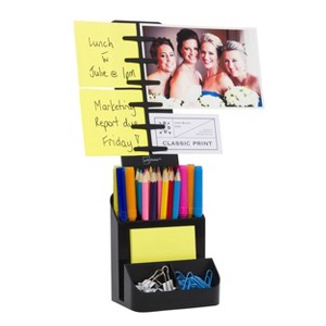 Desktop Organizer and Caddy Black - Note Tower: Office Supplies Desk Organization & Storage, ABS Material, 13.1" Height - 1 of 4