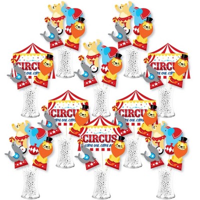 Big Dot of Happiness Carnival - Step Right Up Circus - Carnival Themed Party Centerpiece Sticks - Showstopper Table Toppers - 35 Pieces