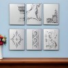 HomeRoots Set of Six Decorative Antiqued Glass Black Metal Framed Mirror Set - 2 of 4