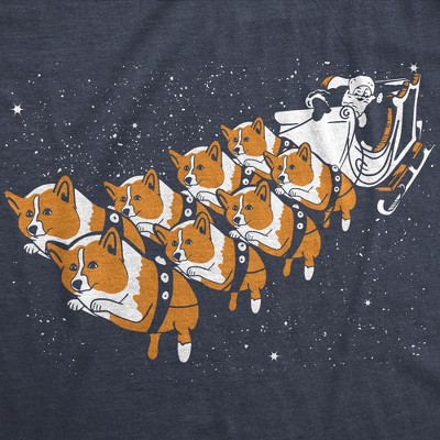 Мужские футболки Crazy Dog T-Shirts, Inc. Mens Corgi Sleigh T Shirt Funny Christmas Santa Claus Dog Tee - Crazy Dog Men's T Shirt Gift For Christmas Navy XXL — фото 2