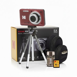 Kodak PIXPRO Friendly Zoom FZ55 Digital Camera (Red) Bundle - 1 of 4