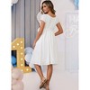 INSPIRE CHIC Women's Maternity Dress Boho Pleated Midi Tie Waist Belted Baby Shower Short Sleeve Babydoll Pregnancy Photoshoot - 4 of 4