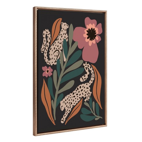 Sylvie Beaded Wild Garden Framed Canvas by Oris Eddu Gold - Kate & Laurel All Things Decor - image 1 of 4