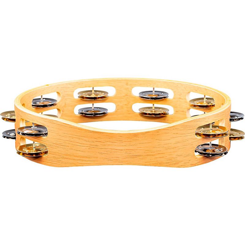 MEINL Recording-Combo Wood Tambourine Two Rows Dual Alloy Jingles Super Natural, 4 of 6