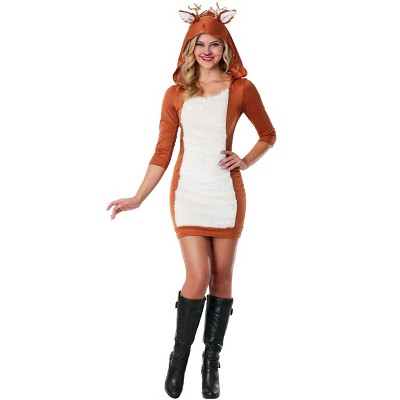 HalloweenCostumes.com 3X  Women  Plus Size Deer Costume, White/Brown