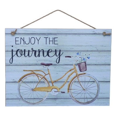 Transpac Wood 13" White Spring Enjoy the Journey Wall Sign