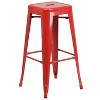 Emma and Oliver Commercial Grade 24" Round Metal Indoor-Outdoor Bar Table Set, 2 Backless Stools - 4 of 4
