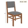 Set of 4 Mid-Century Dining Chairs with Gray Fabric Seat and Rubber Wood Frame for Kitchen or Dining Room-Cuddlewood - 4 of 4