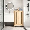 KTMBDW Bathroom Bamboo Storage Cabinet, Freestanding Floor Cabinet with Door and Shelf for Bathroom, Living Room, Bedroom, Hallway, Kitchen, Natural - 2 of 4