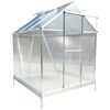 Gulches 6x6x7 Feet Polycarbonate Greenhouse Heavy Duty Aluminum Walk in Kit with Rain Gutter Vent Door Steel Base Backyard Garden - 3 of 4