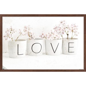 Trends International Tom Quartermaine - Love Blossom in Cups Framed Wall Poster Prints - 1 of 4