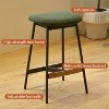 Green Modern Two-Piece Bar Stool Set, Counter Height and Bar Height Bar Stools, Soft Fabric Upholstered, No Back - 4 of 4