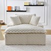 GDFStudio Wade 51"W Compression Sponge and Turtle Fleece Fabric Chaise Lounge with Waist Pillow - 2 of 4