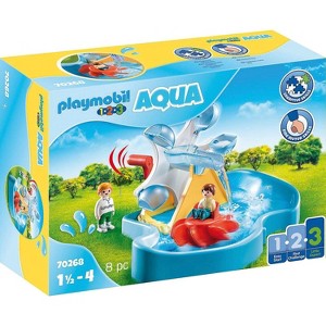 PLAYMOBIL 1.2.3 Aqua Water Wheel Carousel, Includes Figures and Water Elements, Ages 18 Months and Up - 1 of 4