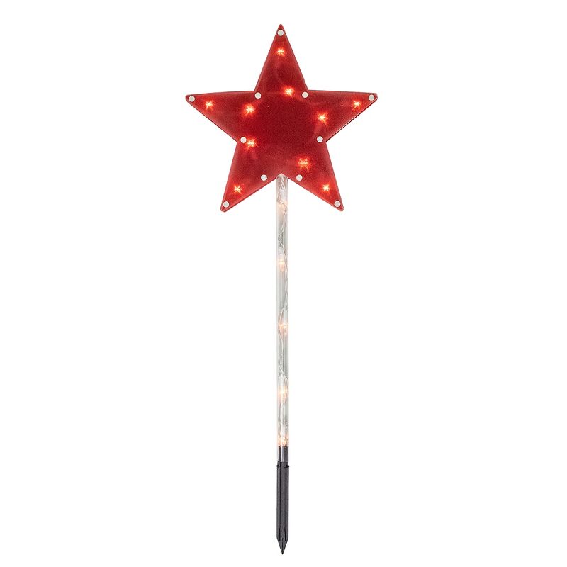 Northlight Lighted Stars Americana Pathway Marker Lawn Stakes - 28" - Clear Lights - 4ct, 5 of 8
