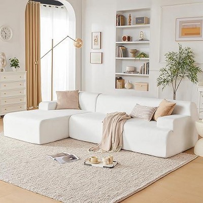 SweDrea 107" White Modular Sectional Sofa
