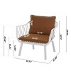 Modern Outdoor Plastic Armchair Set of 2, Weather-Resistant Patio Chairs with Waterproof Cushions for Garden-3irtyhousy - 4 of 4