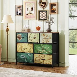 GALAXHERO Entertainment Center 7-Drawer Dresser Media Console Table for Bedroom Living Room Entryway, Steel Frame & Wood Top 45-Inch TV Compatibility - 1 of 4