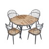 5-Piece Modern Light Birch Dining Set,Dining Room Chair Set 4 With Arms,Dining Table With Metal Legs -Maison Boucle - 2 of 4