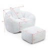 Oversized Bean Bag Chair with Footstool, Big Comfy Floor Sofa for Adults & Kids, Stuffed Lounge Seat for Bedroom or Living Room-The Pop Home - 3 of 4