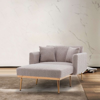 CAVINAS Teddy Velvet Accent Chair with Adjustable Mid-Height Backrest,Cozy Upholstered Living Room Chairs,Reading Chairs for Living Room