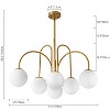 Rennnsan Sylora 30" W 6 -Light Milk Glass Dimmable Contemporary Sputnik Chandelier in Brass - 3 of 4