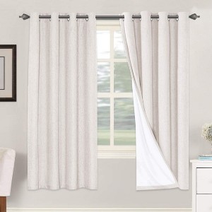 H.Versailtex Linen 100% Blackout Curtains Thermal Insulated Linen Drapes, Grommet White Liner Sold of 2 Panels - 1 of 4