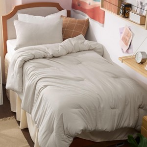 Bedsure | 3Pcs Beige Soft Warm Imitation Washed Cotton Bed Comforter Sets for All Seasons - 1 of 4