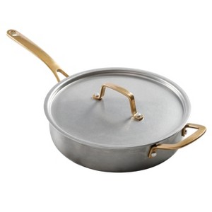 Gibson 3.5 Quart Stainless Steel Saute Pan with Brass Handles and Lid - 1 of 4