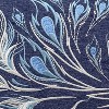 RightSide Designs Indigo Series Peacock Embroidered Indoor/Outdoor Throw Pillow - 2 of 4