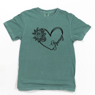 Simply Sage Market Granny Heart Outline Garment Dyed Tee