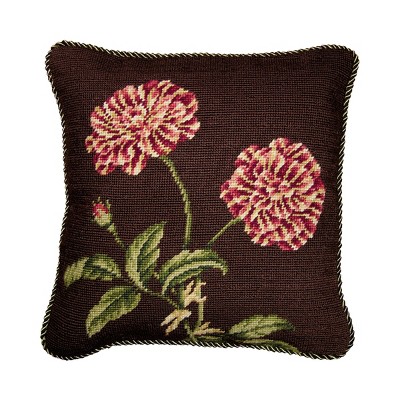 C&F Home Colonial Williamsburg 14" x 14" Roses Needlepoint Pillow