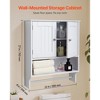 VEVOR Bathroom Wall Cabinet,2 Doors and Adjustable Shelf,Over the Toilet Storage Medicine Cabinet Wall Mounted,with Open Partition and Towel Bar,White - 3 of 4