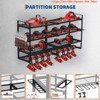 Heavy Duty Rack Metal Loads 400lbs Power Tool Organizers, 4 Layers Power Tool Organizer Wall Mount, Built in 8 Outlets & 4 Drill Storage - 3 of 4
