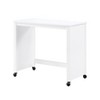 Vynxaria 3-Pc White Rolling Desk Set Computer Desks Home Office Furniture Matching Stools and Mobile Design for Easy Mobility - 2 of 4