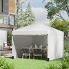 Outsunny 10 x 10ft Pop Up Canopy with Sidewalls, Weight Bags and Carry Bag, Height Adjustable Tents for Parties - image 3 of 4