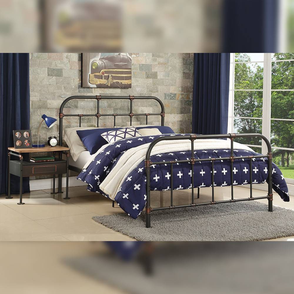 Photos - Wardrobe 80" Full Bed Nicipolis Bed Sandy Gray - Acme Furniture