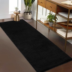 Runner Rugs Solid Thick Shag Rug,Super Soft Anti-Slip Washable Rugs - 1 of 4